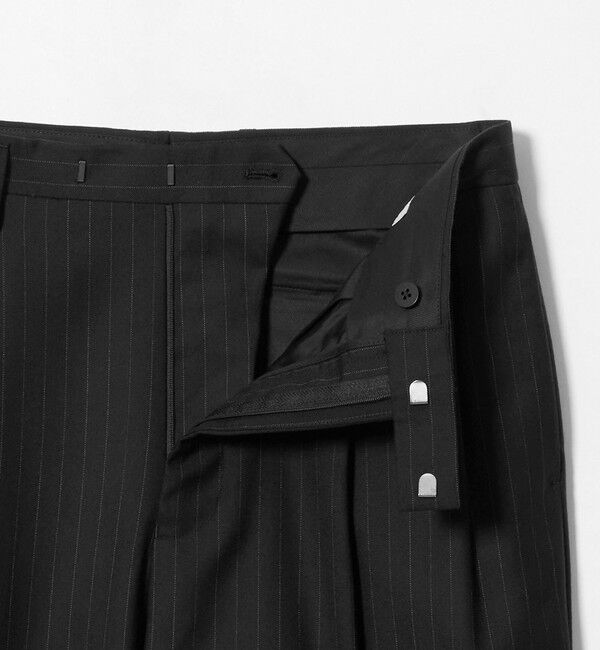 UNITED ARROWS「＜District＞ウール ストライプ 2プリーツ バレル ワイドパンツ」|チノ|