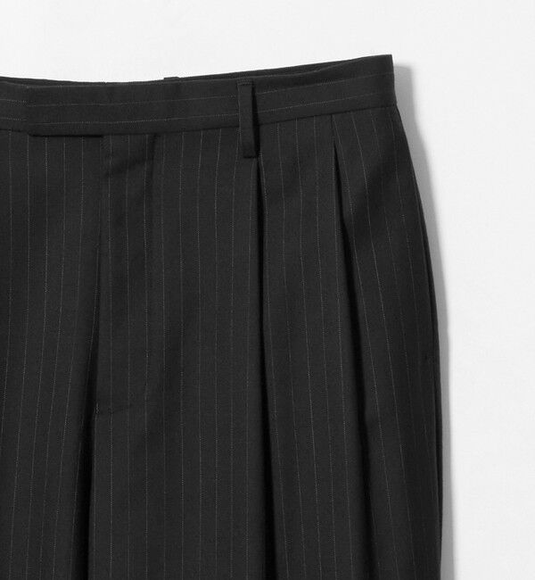 UNITED ARROWS「＜District＞ウール ストライプ 2プリーツ バレル ワイドパンツ」|チノ|