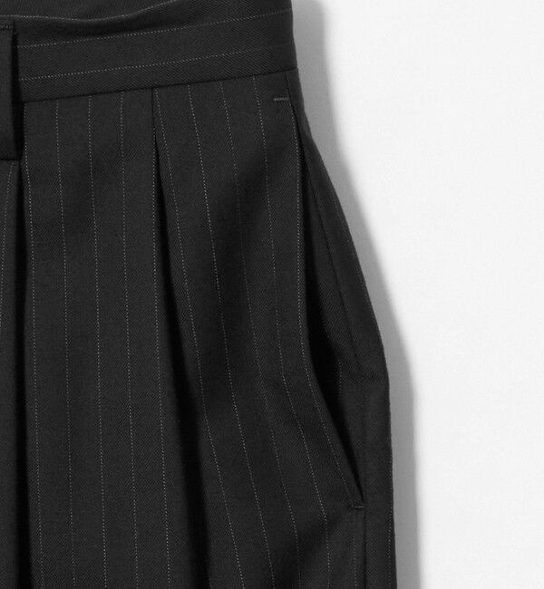 UNITED ARROWS「＜District＞ウール ストライプ 2プリーツ バレル ワイドパンツ」|チノ|