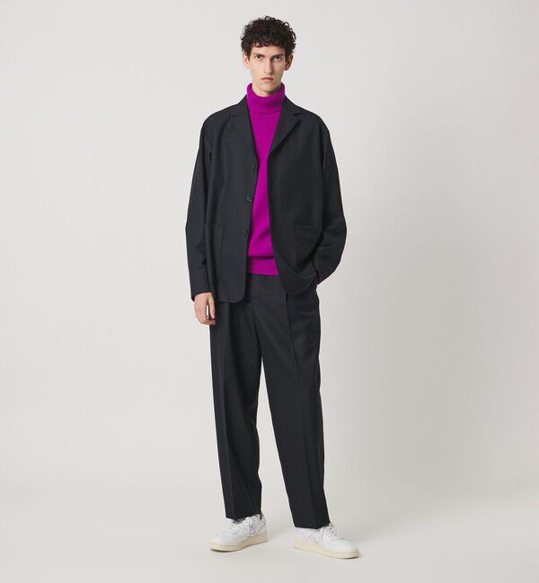 UNITED ARROWS「＜District＞ウール ストライプ 2プリーツ バレル ワイドパンツ」|チノ|