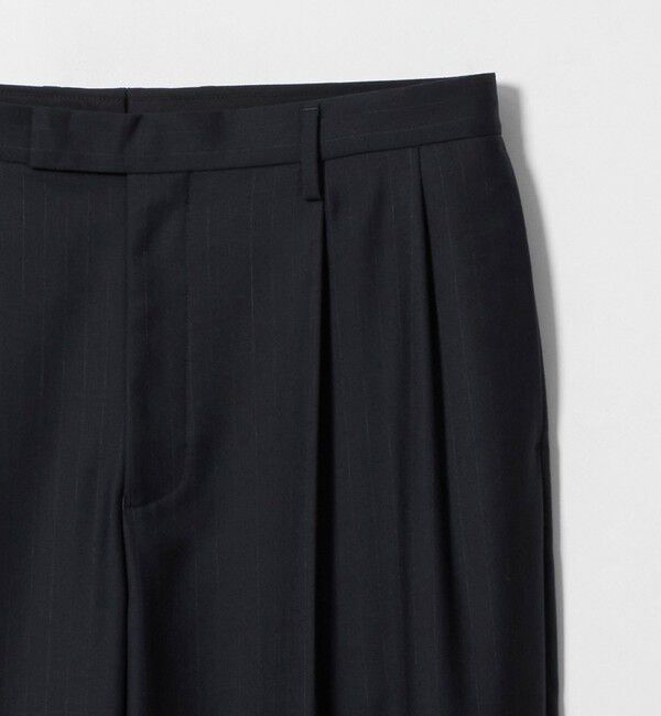 UNITED ARROWS「＜District＞ウール ストライプ 2プリーツ バレル ワイドパンツ」|チノ|