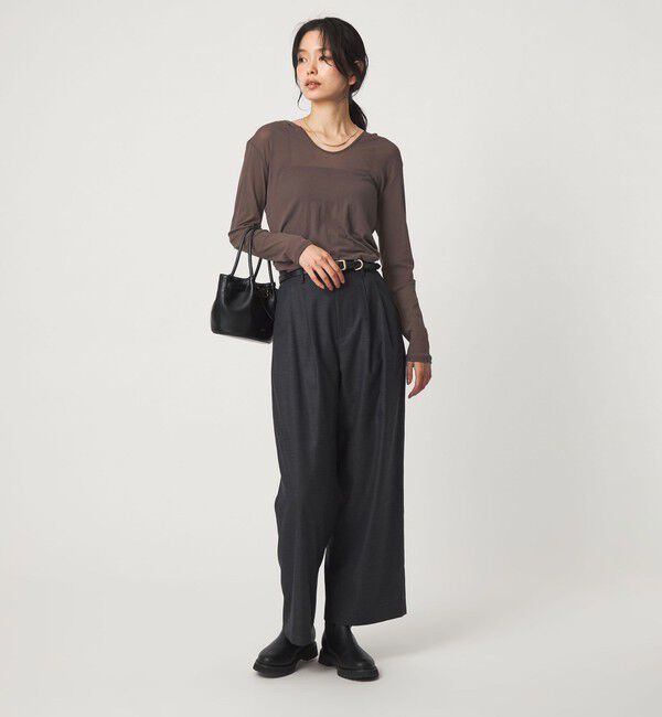 UNITED ARROWS green label relaxing「チュール シアー フード プルオーバー カットソー」|Tシャツ・カットソー|