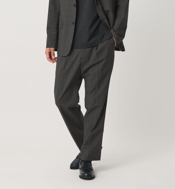 BEAUTY&YOUTH UNITED ARROWS「MIXED-WOOL イージー スラックス NO.5 タテヨコストレッチ ウォッシャブル セットアップ対応」|チノ|DK.GRAY