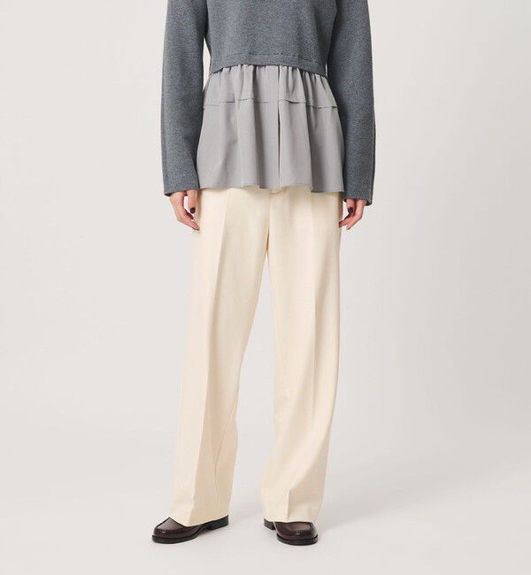 BEAUTY&YOUTH UNITED ARROWS「裏起毛バックゴム ストレートパンツ ウォッシャブル」|スラックス|