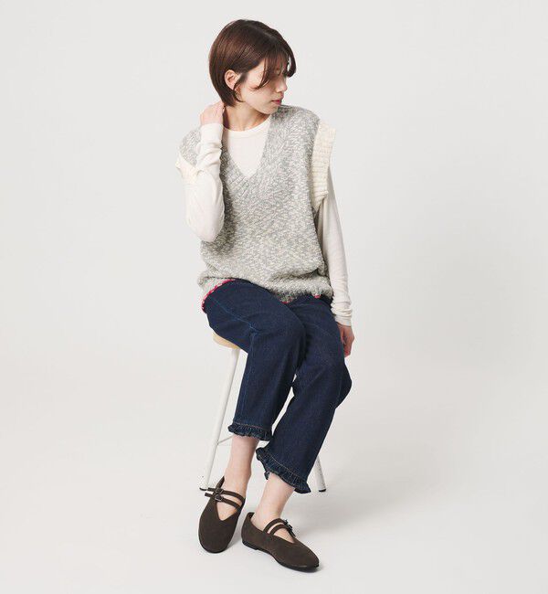 BEAUTY&YOUTH UNITED ARROWS「スエードライク Wベルト フラットシューズ」|ローファー|