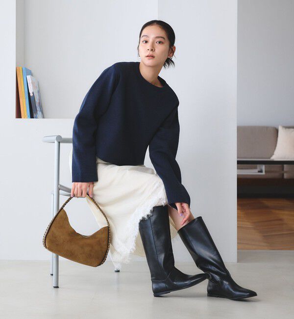 BEAUTY&YOUTH UNITED ARROWS「レザーライク シンプル ロングブーツ」|ロングブーツ|