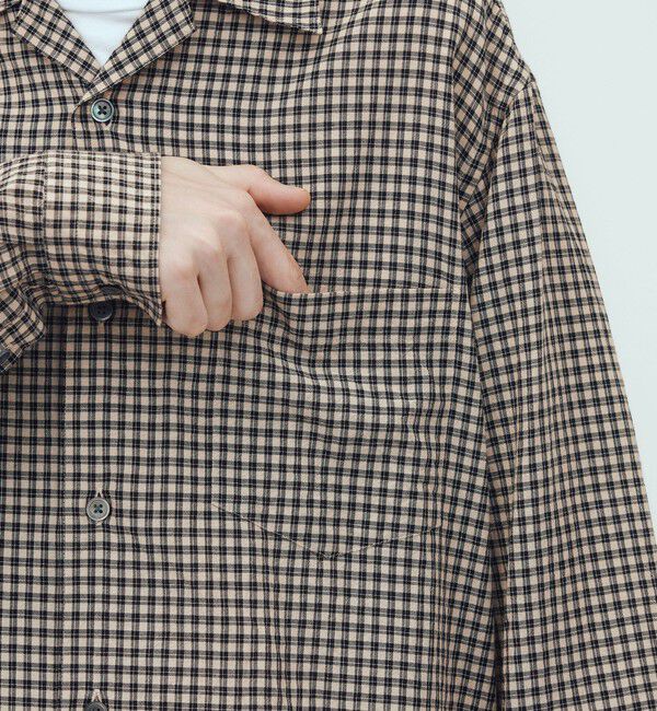 GALERIE VIE「コットンセルロースチェック オープンカラーシャツ」|シャツ・ブラウス|