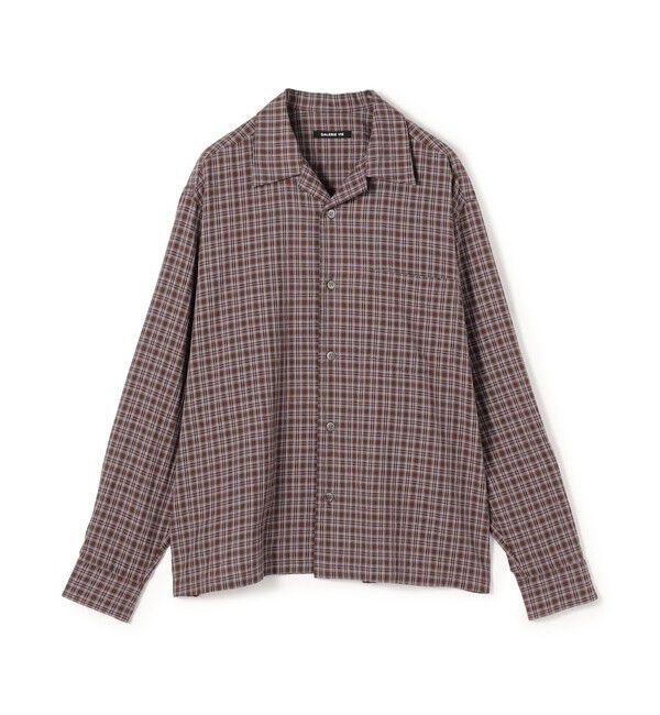 GALERIE VIE「コットンセルロースチェック オープンカラーシャツ」|シャツ・ブラウス|48 ブラウン系