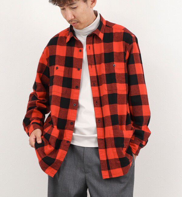 NOLLEY'S goodman「バッファローチェック シャツカバーオール 26AW」|シャツ・ブラウス|レッド系その他