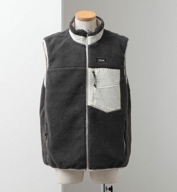 NOLLEY'S goodman「【TAION/タイオン】MOUNTAIN  R/S DOWN&times;BOA Hi-NECK VEST 26AW」|ダウンベスト・ベスト|チャコールグレー