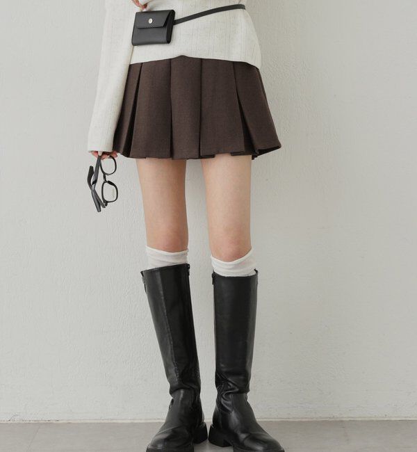  「ワイドプリーツミニスカパン」|スカート|