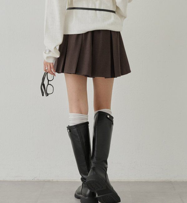  「ワイドプリーツミニスカパン」|スカート|