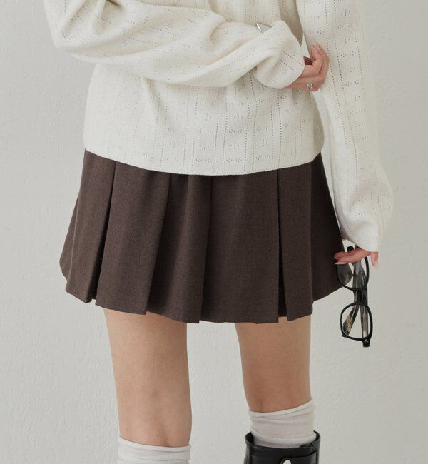  「ワイドプリーツミニスカパン」|スカート|