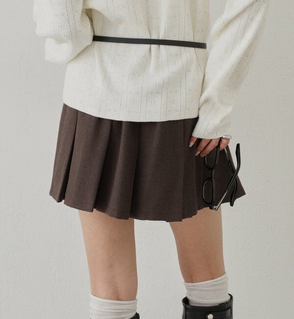  「ワイドプリーツミニスカパン」|スカート|