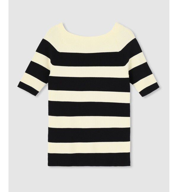 allureville「◇ 2WAY ネック5分袖プルオーバー」|ニット・セーター|