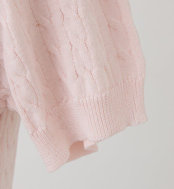 one after another NICE CLAUP「刺繍入りレースドッキングケーブルニット」|ニット・セーター|