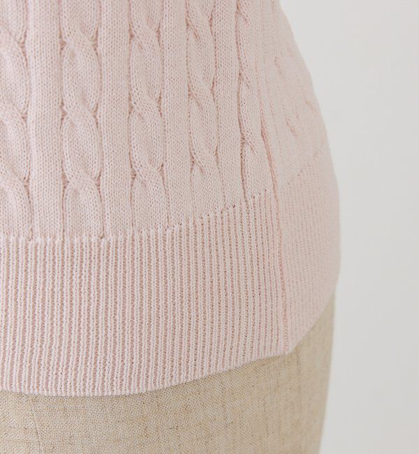 one after another NICE CLAUP「刺繍入りレースドッキングケーブルニット」|ニット・セーター|