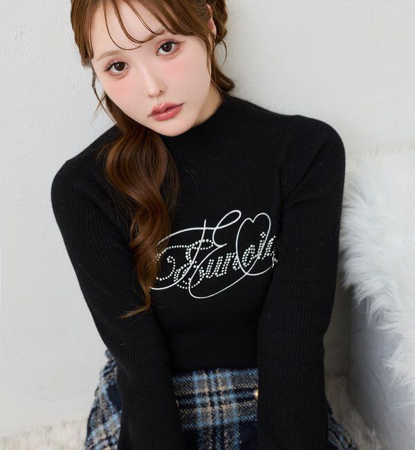 one after another NICE CLAUP「袖フェイクファーロゴニット」|ニット・セーター|