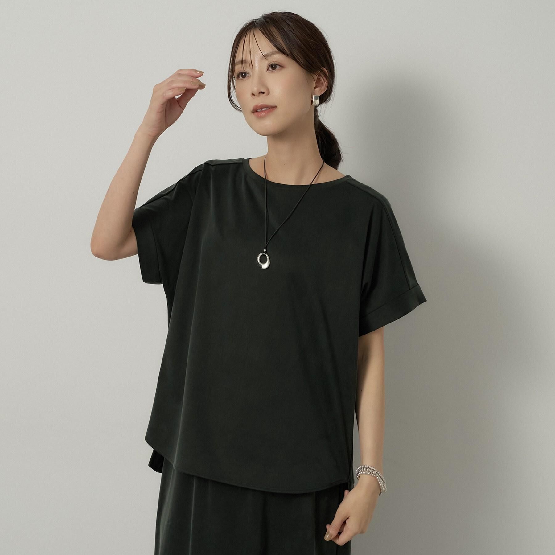 UNTITLED「【秋めきリラクシー/セットアップ可】ヴィンテージライクドルマンカットソー」|Tシャツ・カットソー|ブラック(019)