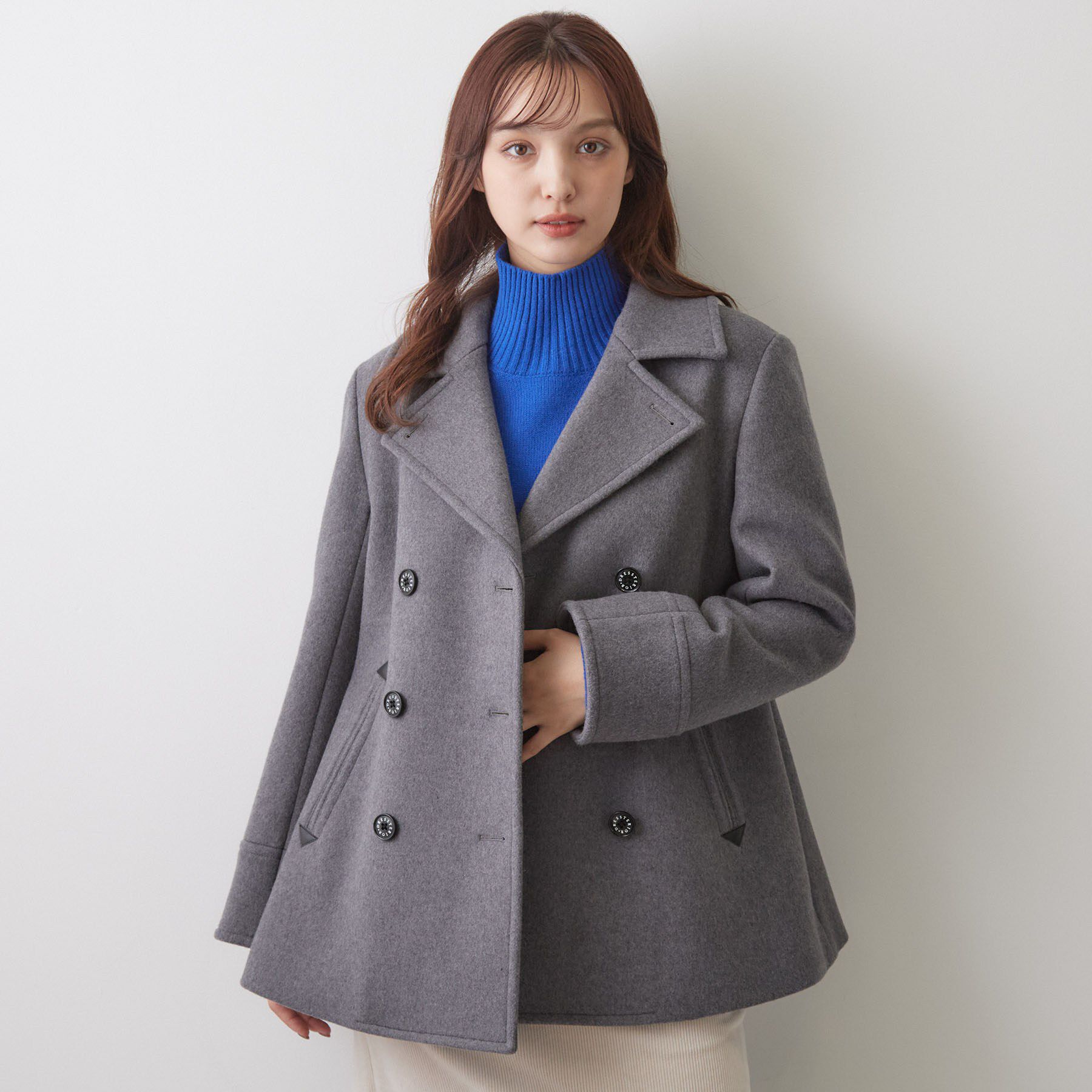 DRESSTERIOR「【上品】Super140 AラインPコート」|ピーコート|