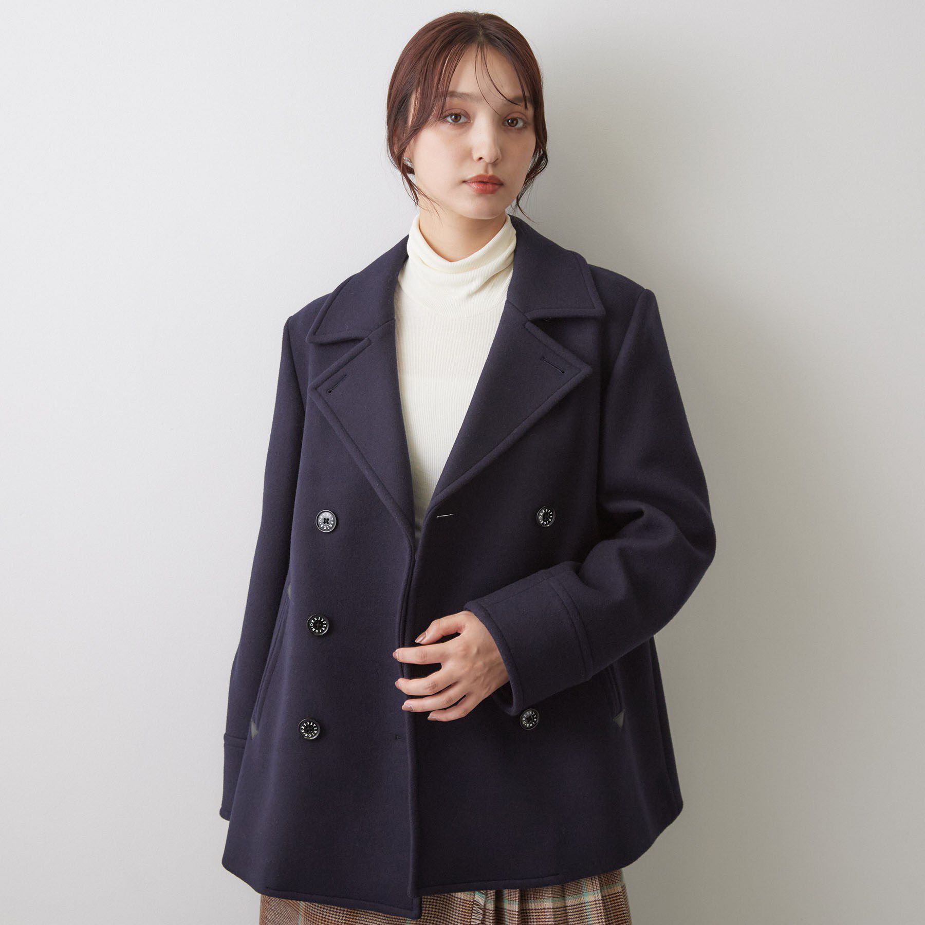 DRESSTERIOR「【上品】Super140 AラインPコート」|ピーコート|