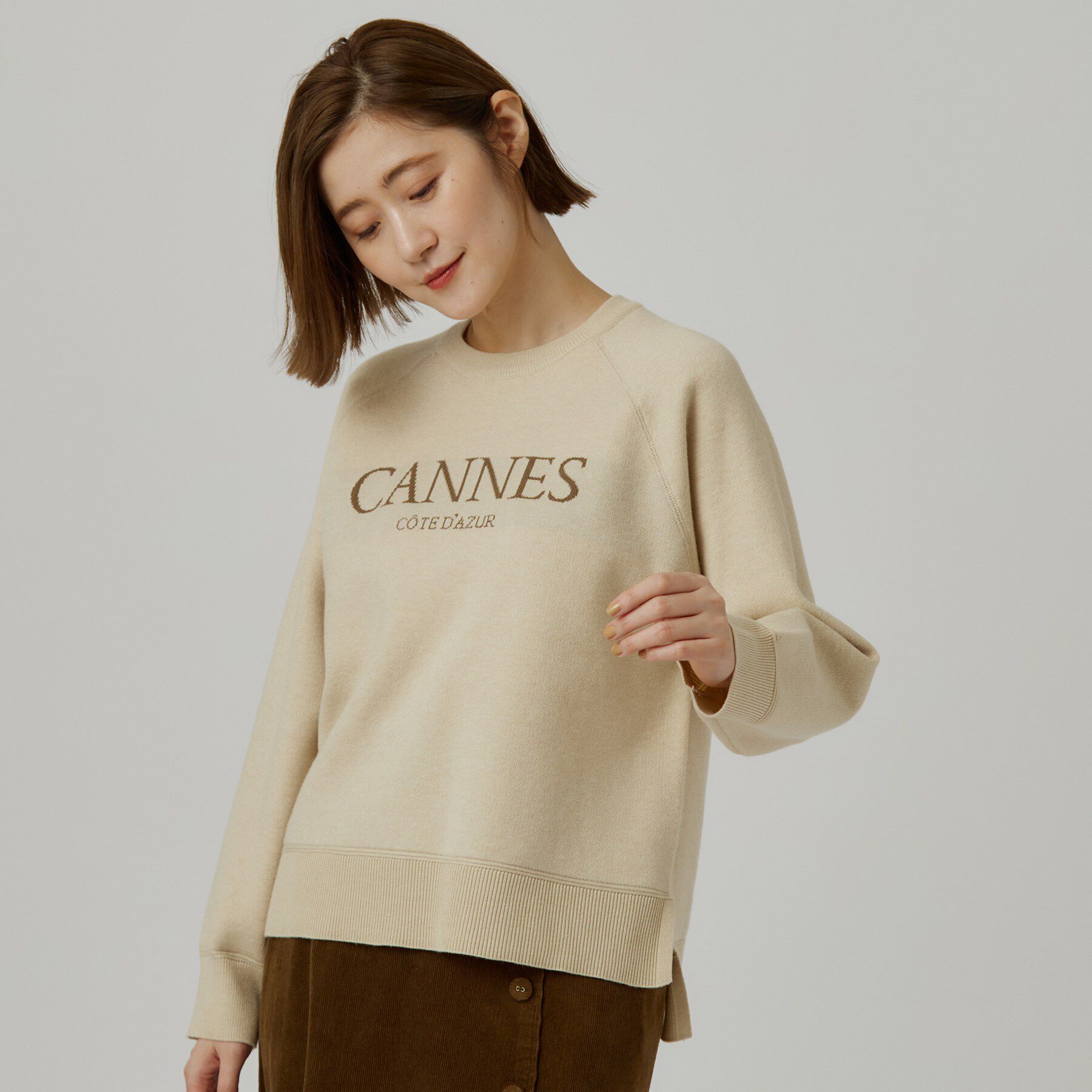 grove「スエットライクロゴニット」|ニット・セーター|