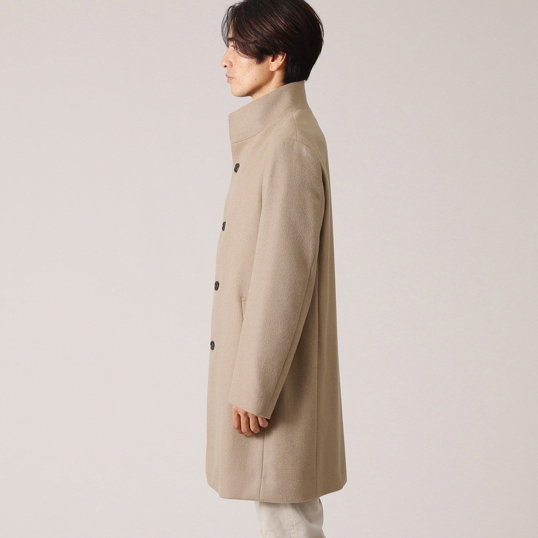 TAKEO KIKUCHI「【ウールカシミヤブレンド】ビーバー調 スタンドカラー コート」|その他|
