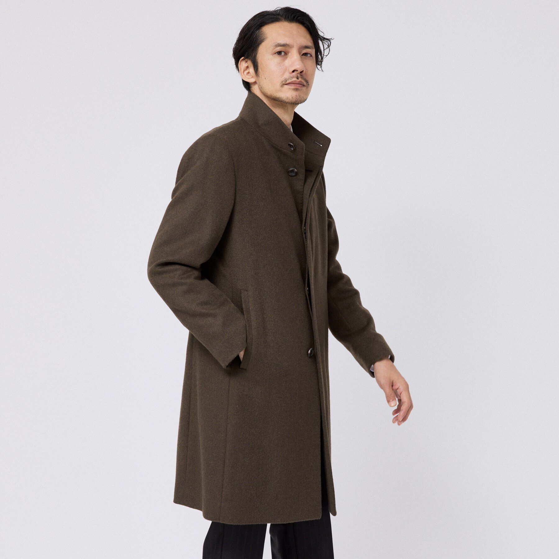 TAKEO KIKUCHI「【ウールカシミヤ混】スタンドカラーコート」|その他|
