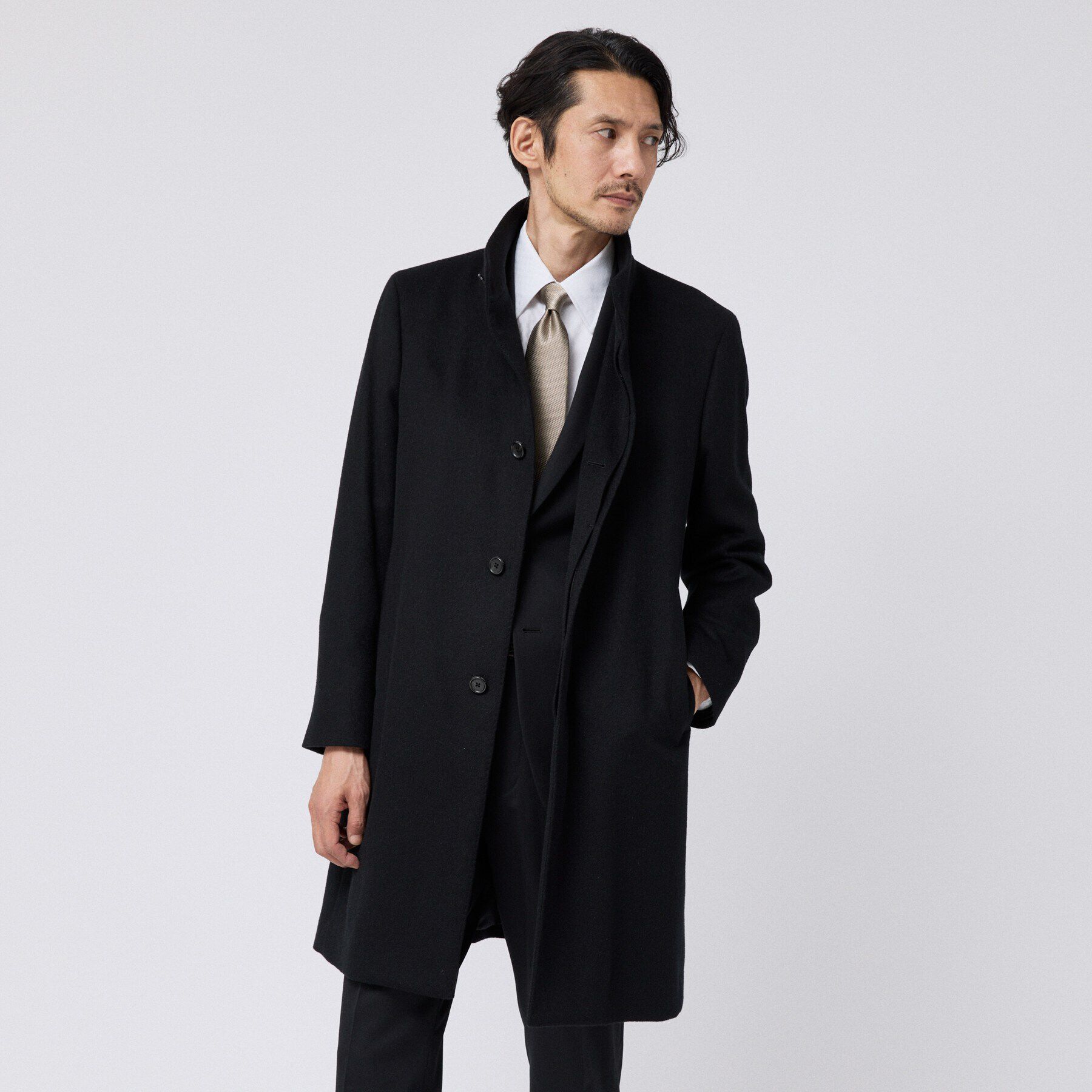 TAKEO KIKUCHI「【ウールカシミヤ混】スタンドカラーコート」|その他|