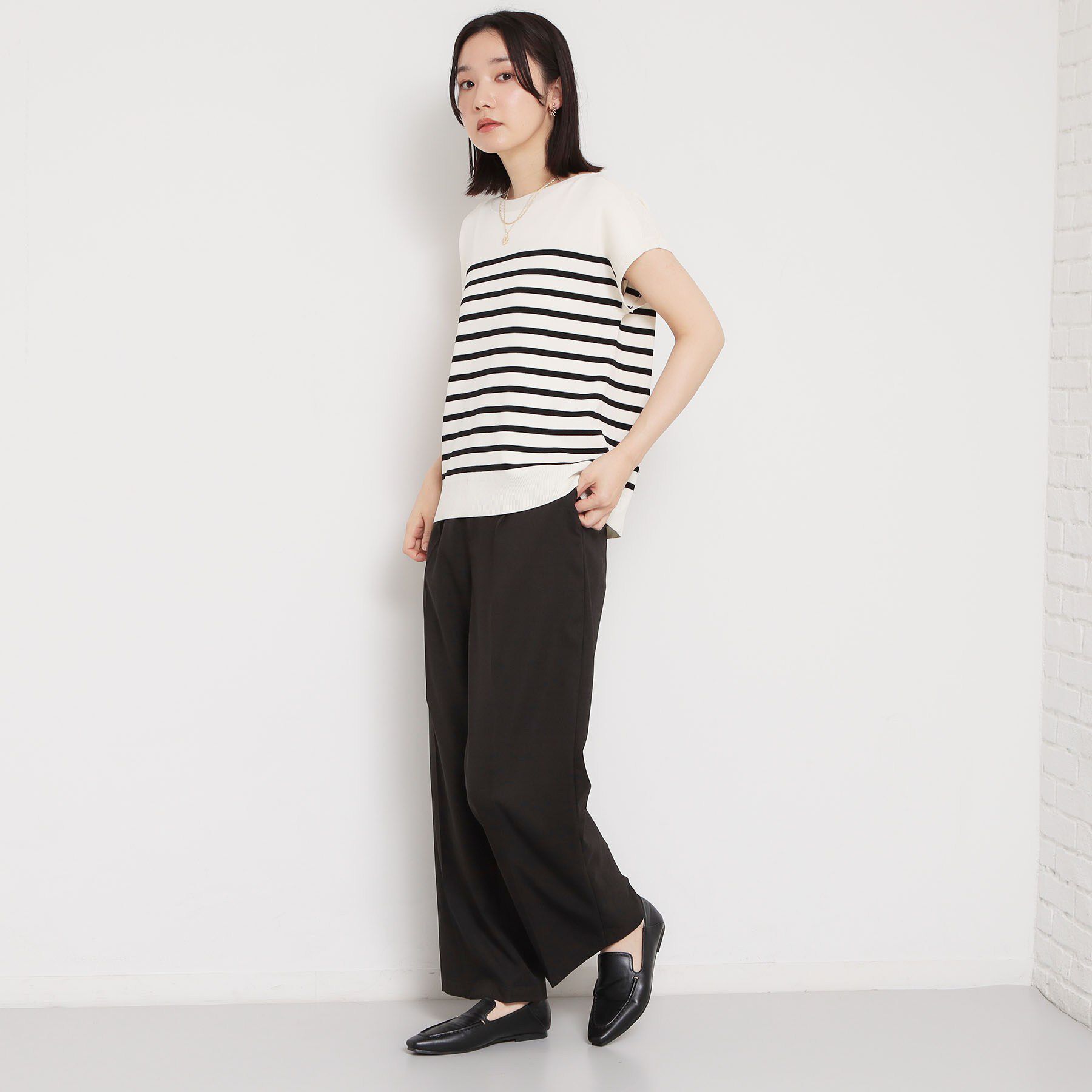 THE SHOP TK「【XS-XL/洗える】オン・オフ問わずきれいに決まる 麻調ワイドパンツ」|その他|