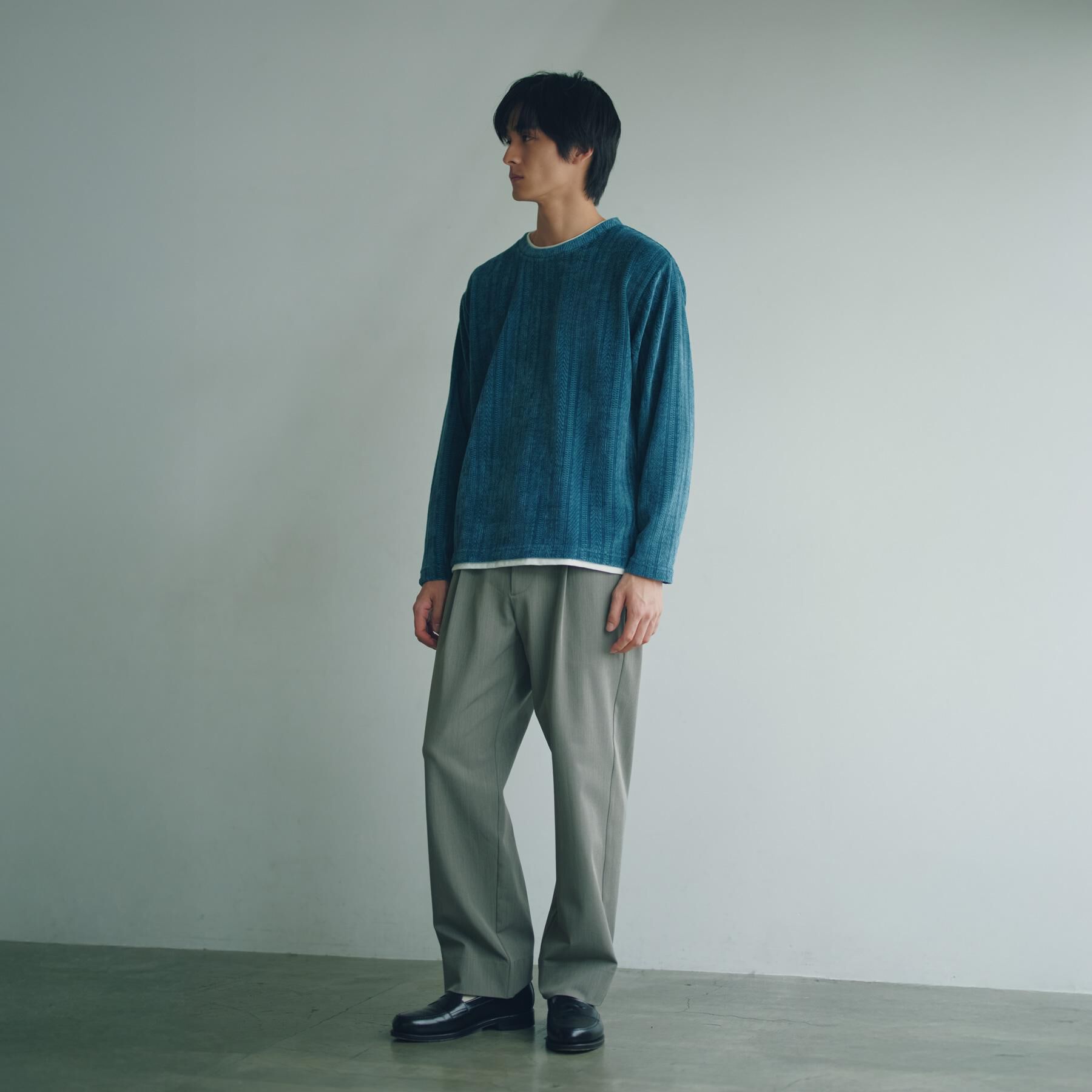 THE SHOP TK「【洗濯機OK】レイヤードモールニットTシャツ」|Tシャツ・カットソー|