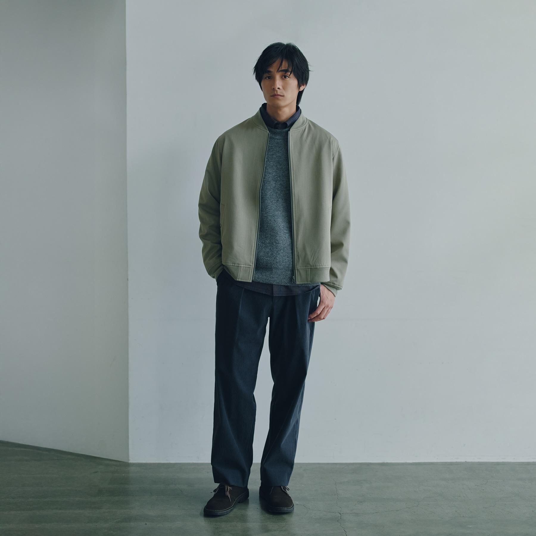 THE SHOP TK「【洗濯機OK／ストレッチ】FLEX LINE リブブルゾン」|ブルゾン・スタジャン|
