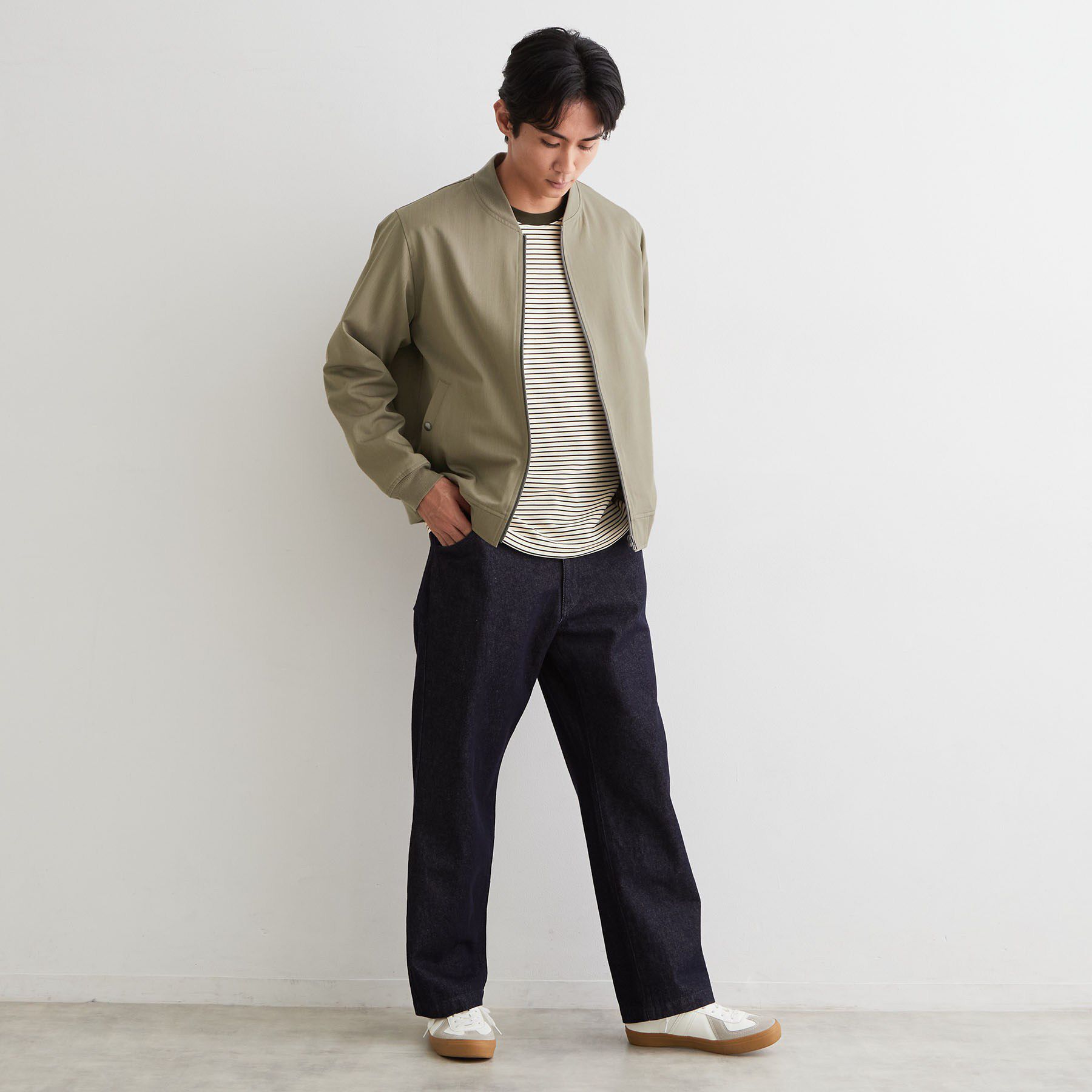 THE SHOP TK「【洗濯機OK／ストレッチ】FLEX LINE リブブルゾン」|ブルゾン・スタジャン|