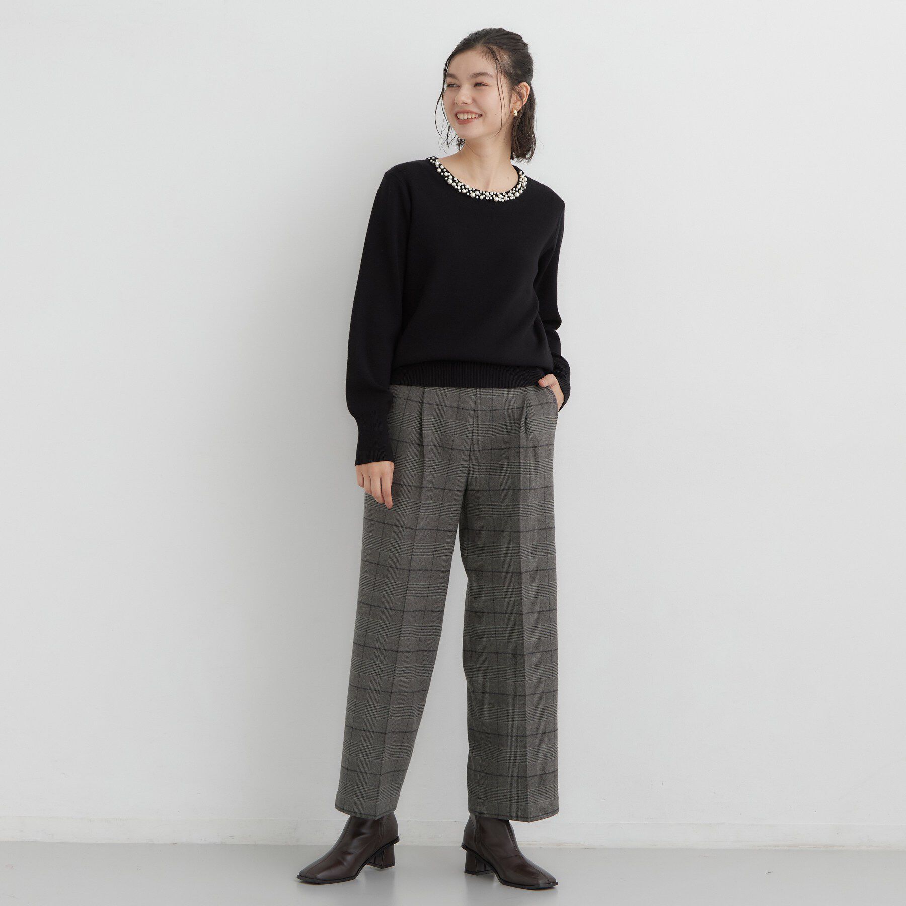 THE SHOP TK「【選べる着丈/S-XL】ぬくラク 両面起毛ワイドパンツ」|その他|