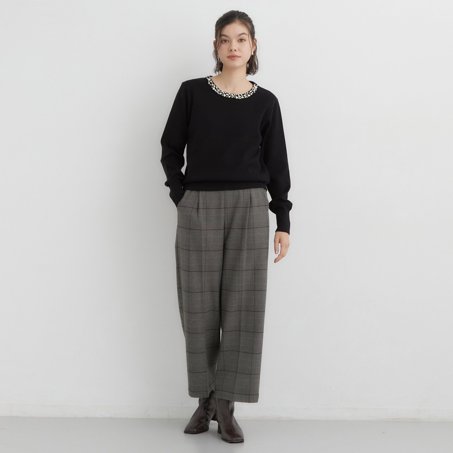 THE SHOP TK「【選べる着丈/S-XL】ぬくラク 両面起毛ワイドパンツ」|その他|