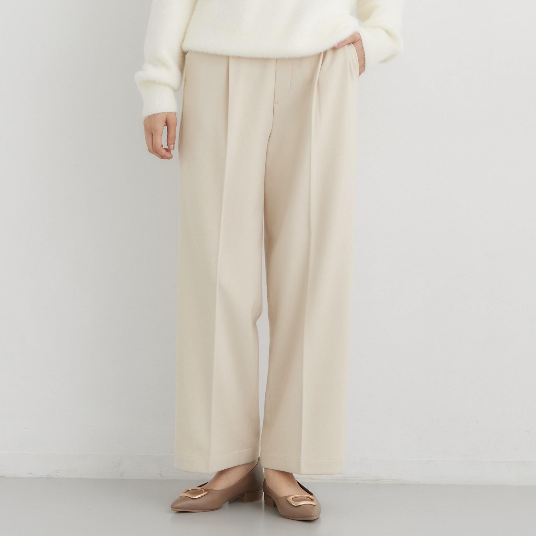 THE SHOP TK「【選べる着丈/S-XL】ぬくラク 両面起毛ワイドパンツ」|その他|