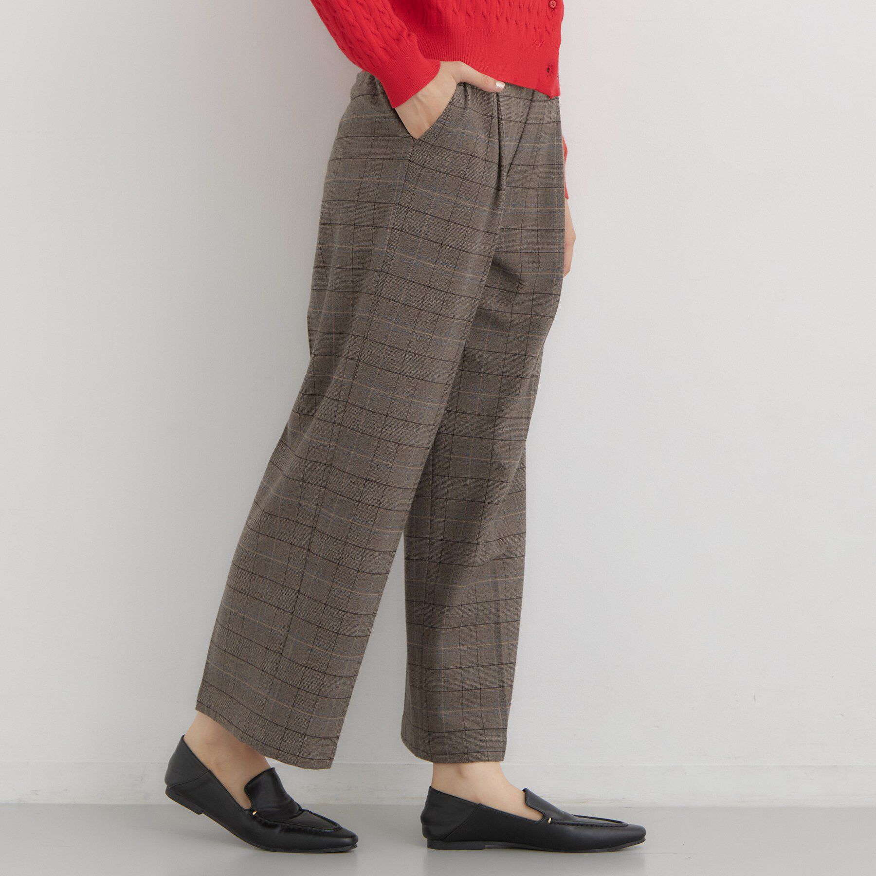 THE SHOP TK「【選べる着丈/S-XL】ぬくラク 両面起毛ワイドパンツ」|その他|