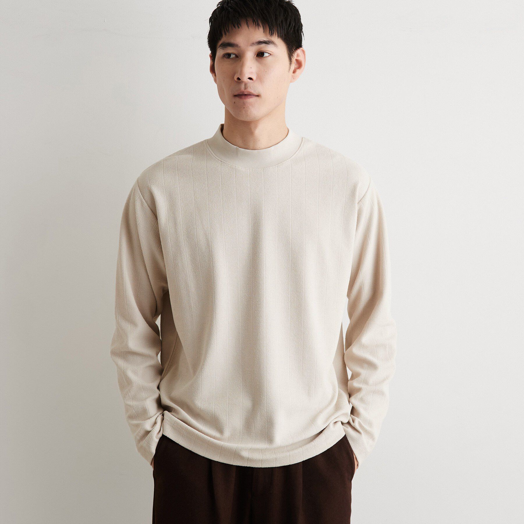 THE SHOP TK「モックネックストライプ」|Tシャツ・カットソー|