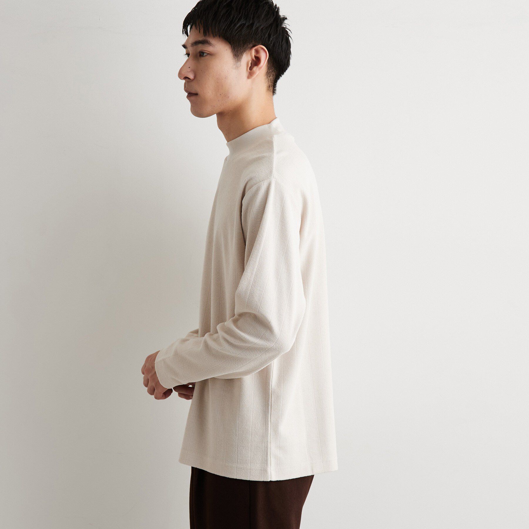 THE SHOP TK「モックネックストライプ」|Tシャツ・カットソー|