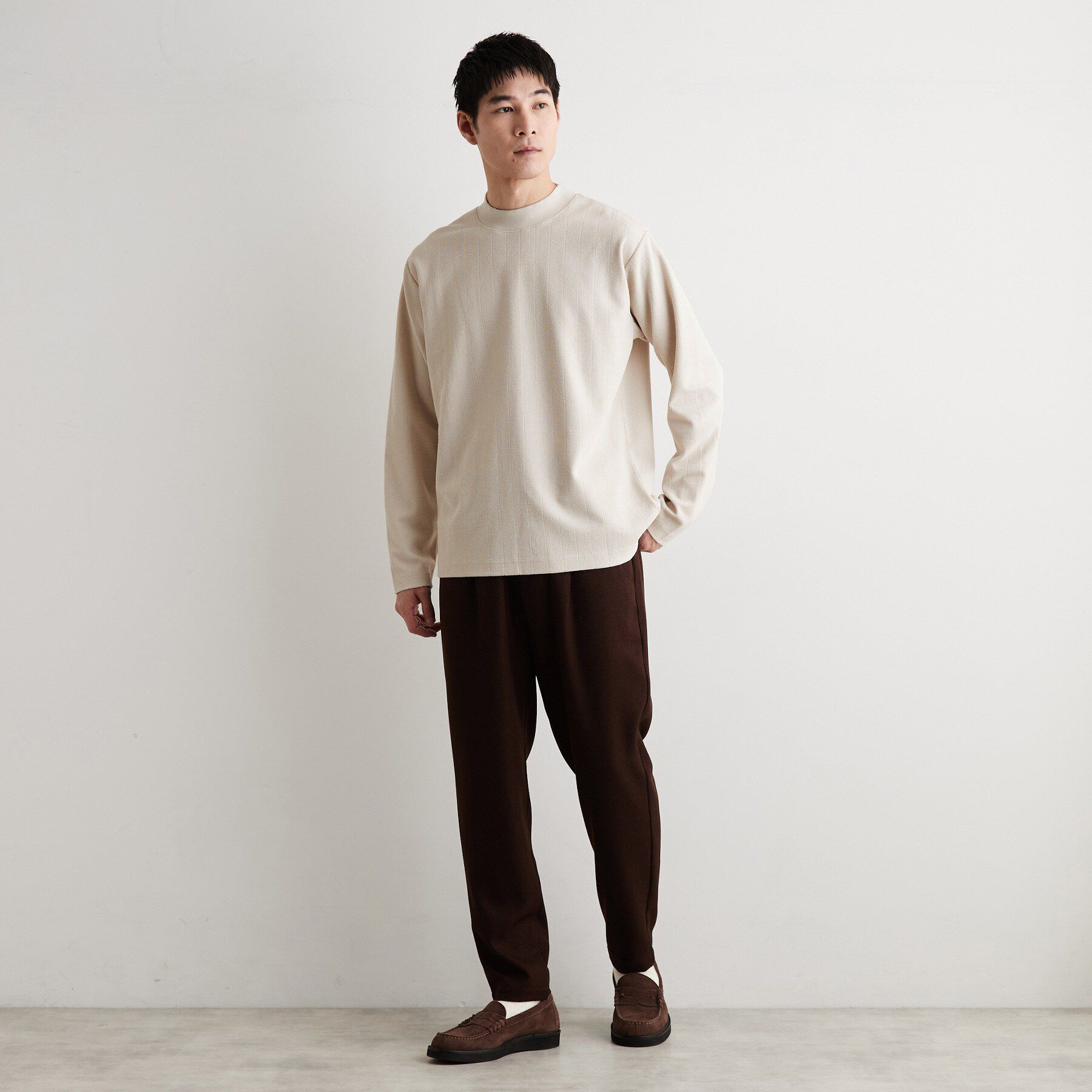 THE SHOP TK「モックネックストライプ」|Tシャツ・カットソー|