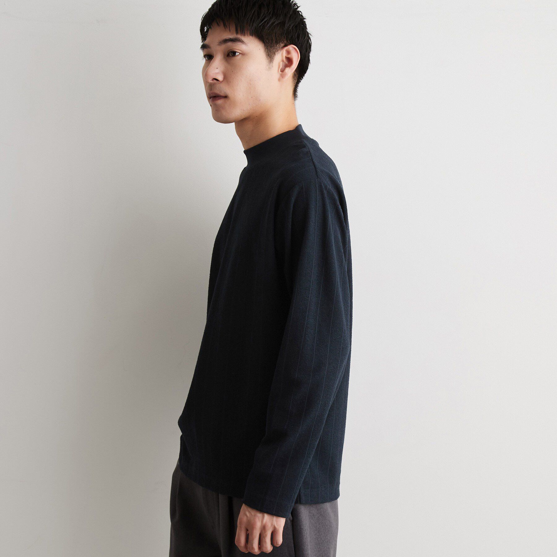 THE SHOP TK「モックネックストライプ」|Tシャツ・カットソー|
