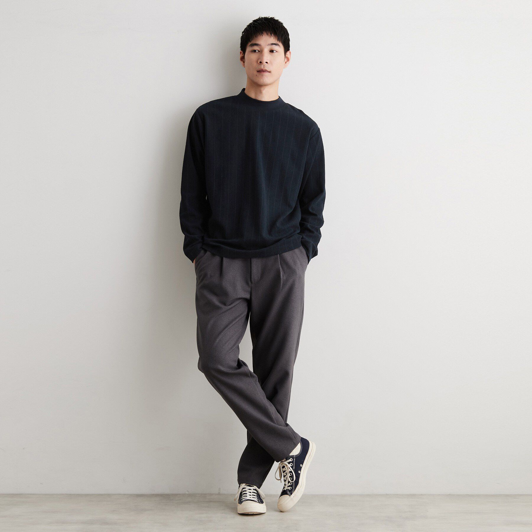 THE SHOP TK「モックネックストライプ」|Tシャツ・カットソー|