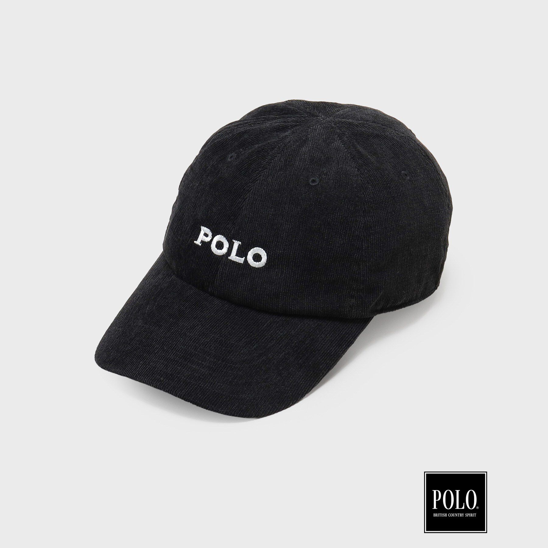 THE SHOP TK「POLO BCS / コーデュロイ刺繍キャップ」|キャップ・キャスケット|ブラック(019)