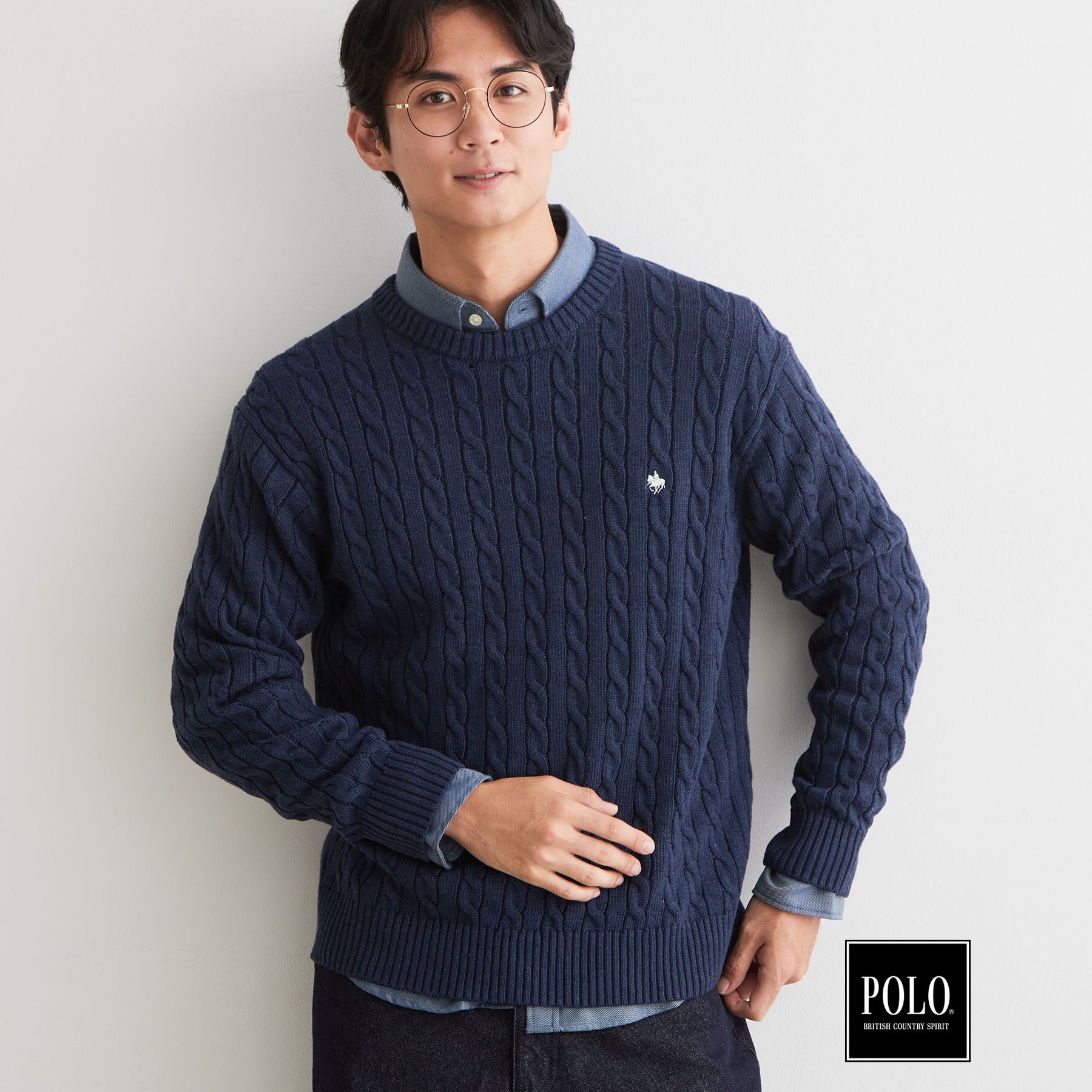 THE SHOP TK「POLO BCS / 別注ケーブルニット」|ニット・セーター|