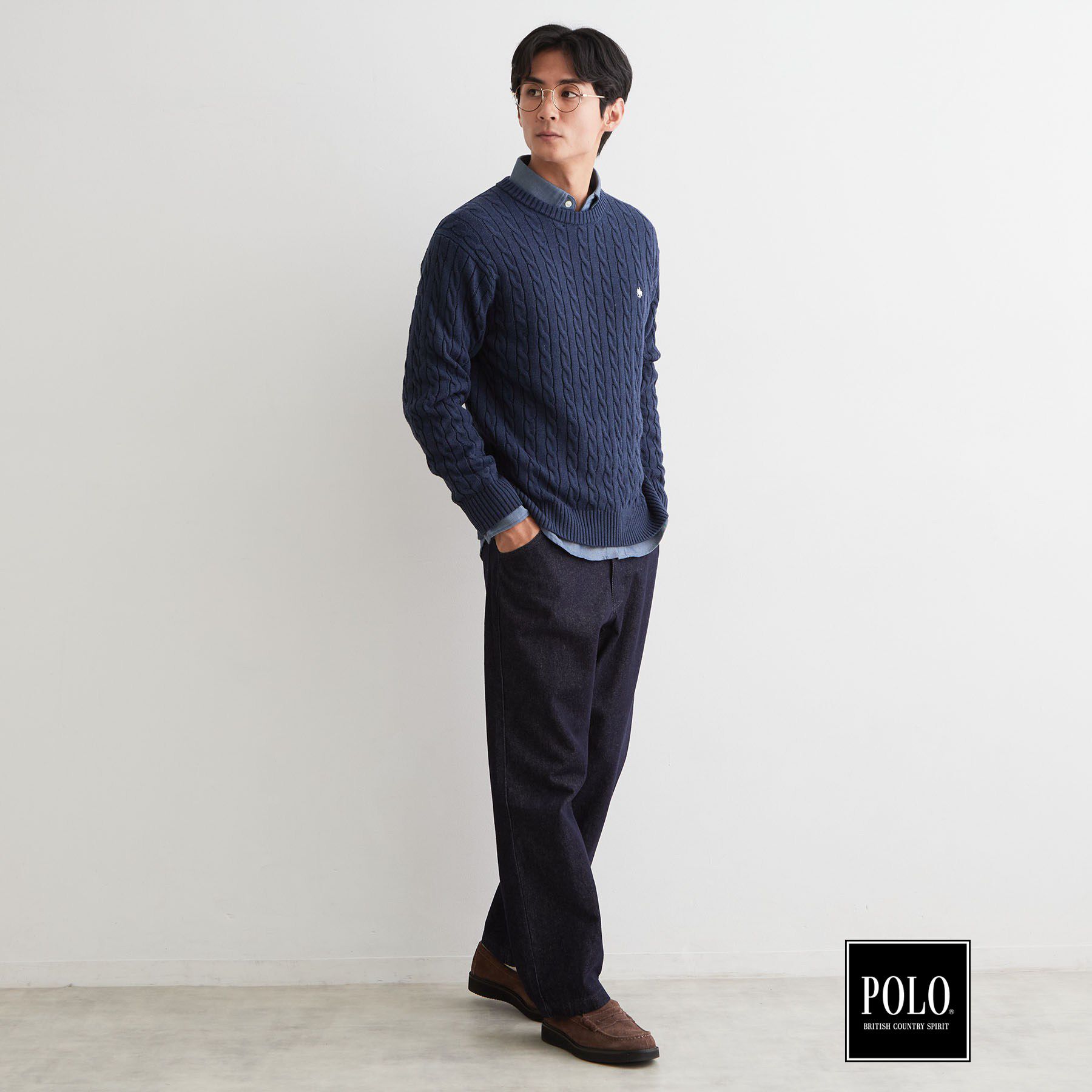 THE SHOP TK「POLO BCS / 別注ケーブルニット」|ニット・セーター|