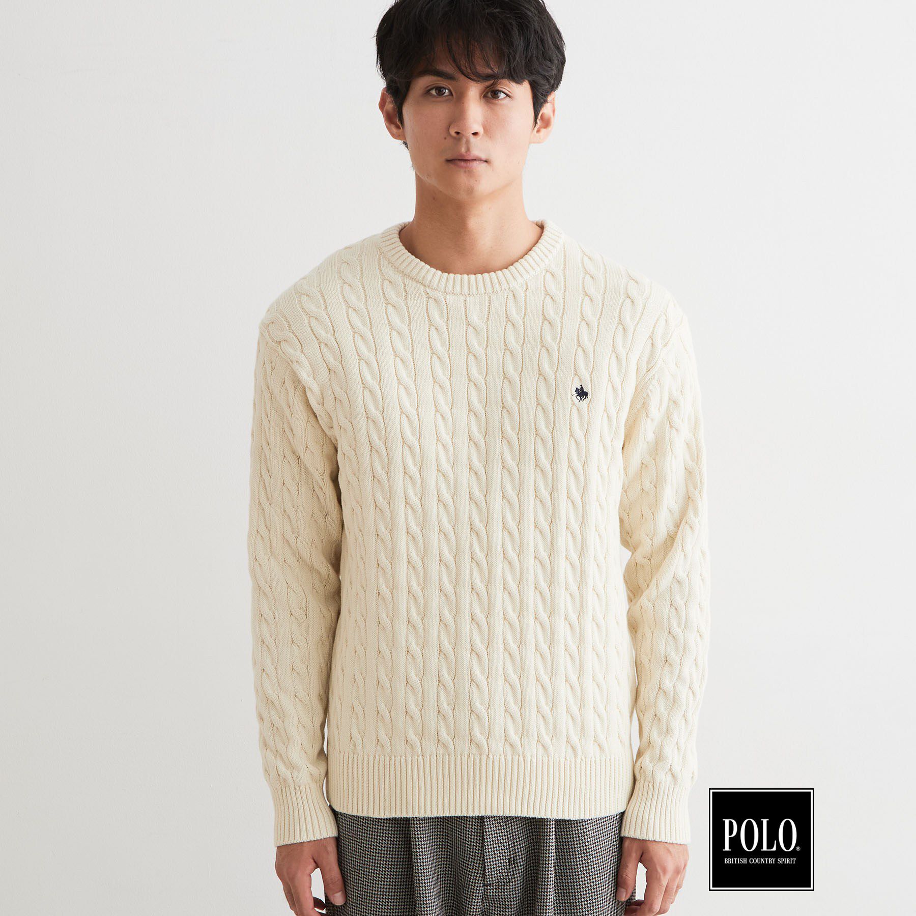 THE SHOP TK「POLO BCS / 別注ケーブルニット」|ニット・セーター|
