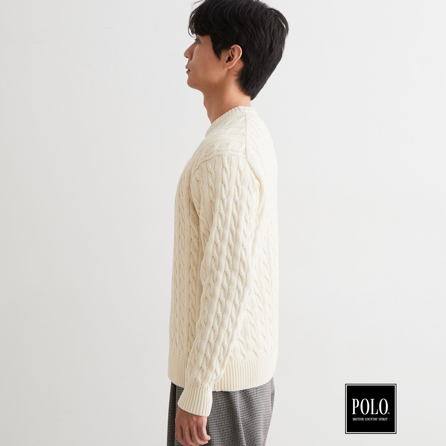 THE SHOP TK「POLO BCS / 別注ケーブルニット」|ニット・セーター|