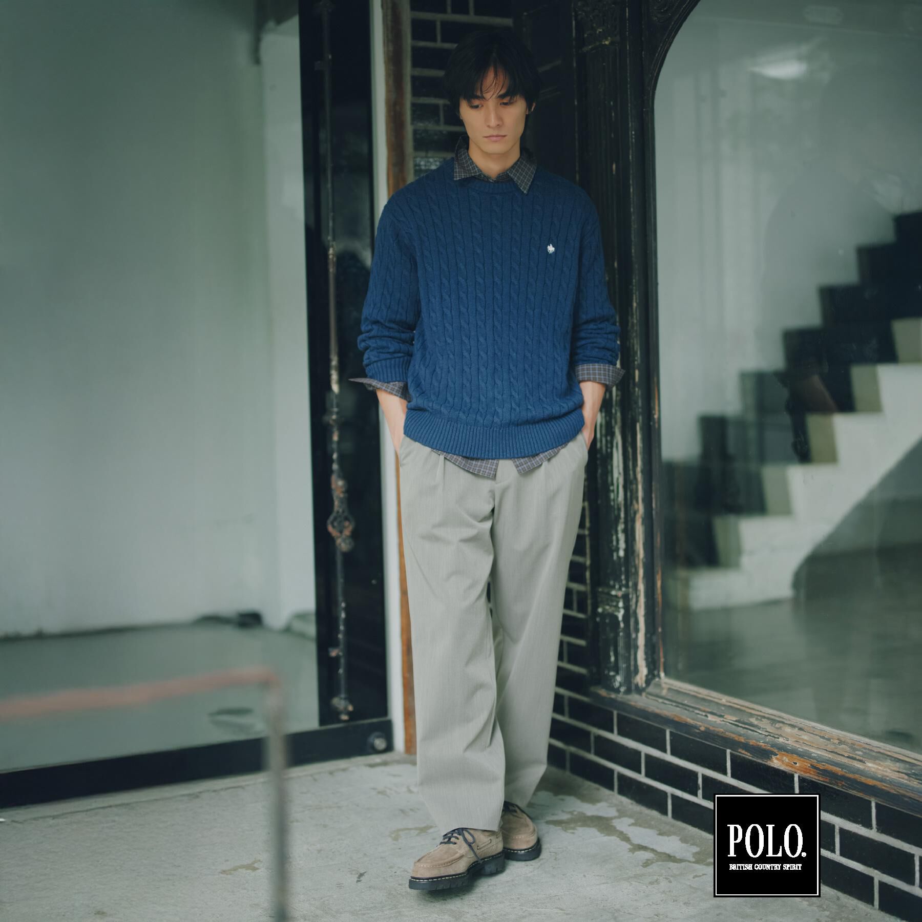 THE SHOP TK「POLO BCS / 別注ケーブルニット」|ニット・セーター|