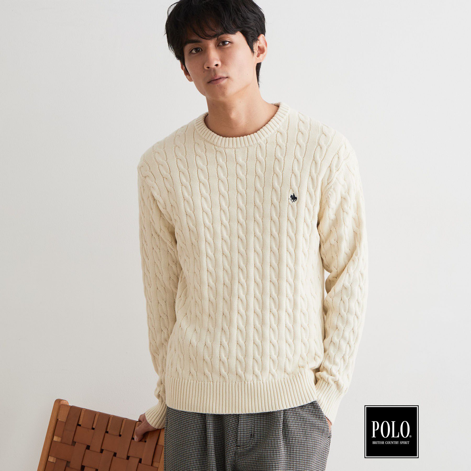 THE SHOP TK「POLO BCS / 別注ケーブルニット」|ニット・セーター|
