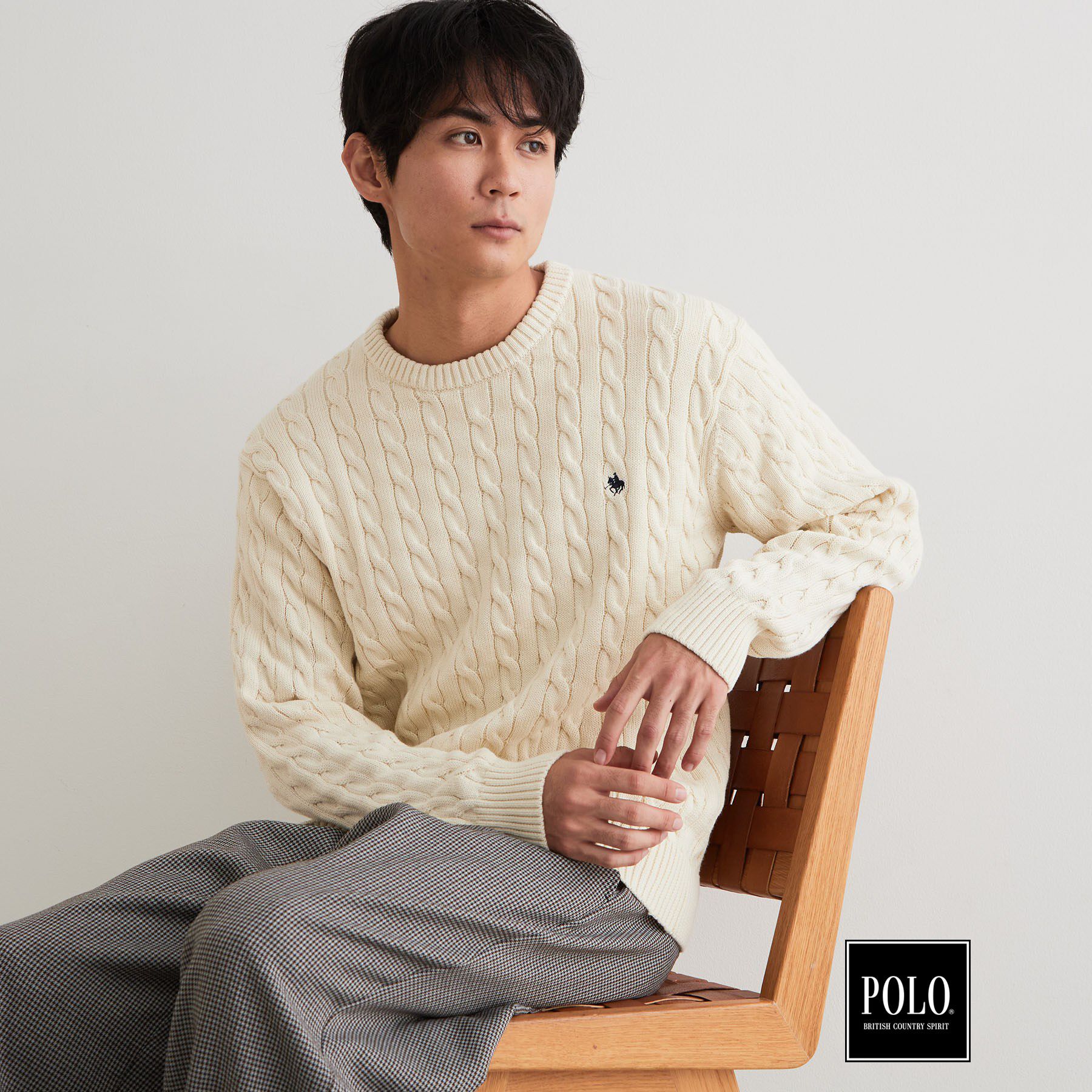 THE SHOP TK「POLO BCS / 別注ケーブルニット」|ニット・セーター|